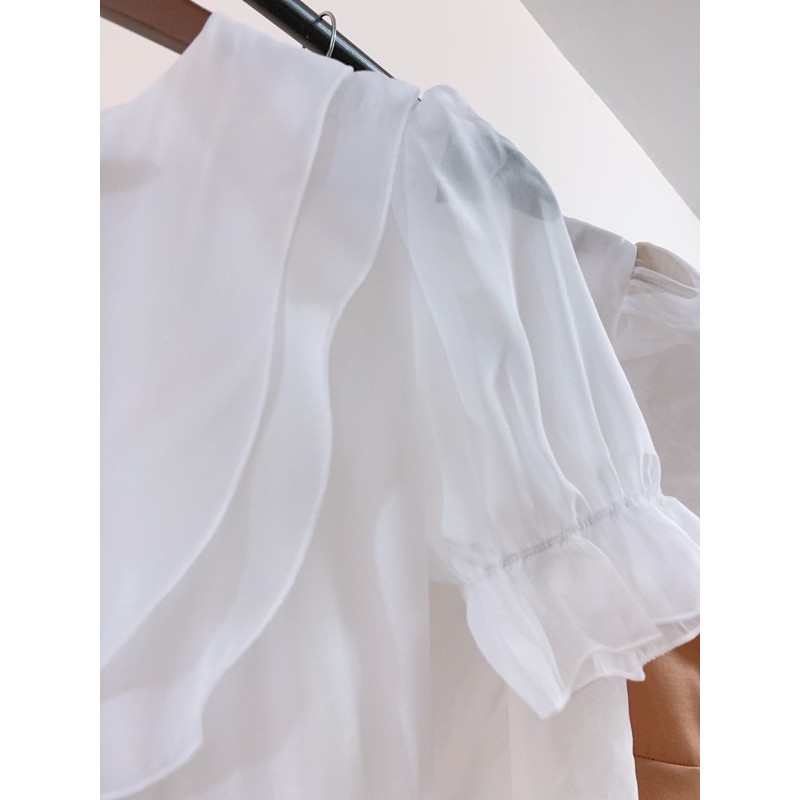 [Jamela Store] Đầm trắng phối bèo đính nơ | BigBuy360 - bigbuy360.vn
