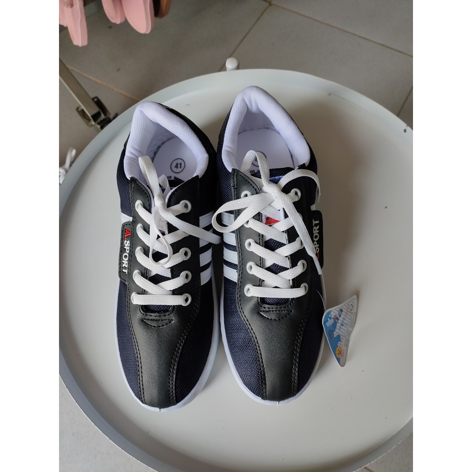 [ASIA CHÍNH HÃNG] Giày thể thao ASIA màu xanh đen, 4 sọc may size 38-43