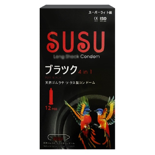 Bao Cao Su Kéo Dài Thời Gian, Siêu Mỏng SUSU, BCS Feel 4 In 1 - Xuất xứ Nhật Bản - Hộp 12 chiếc