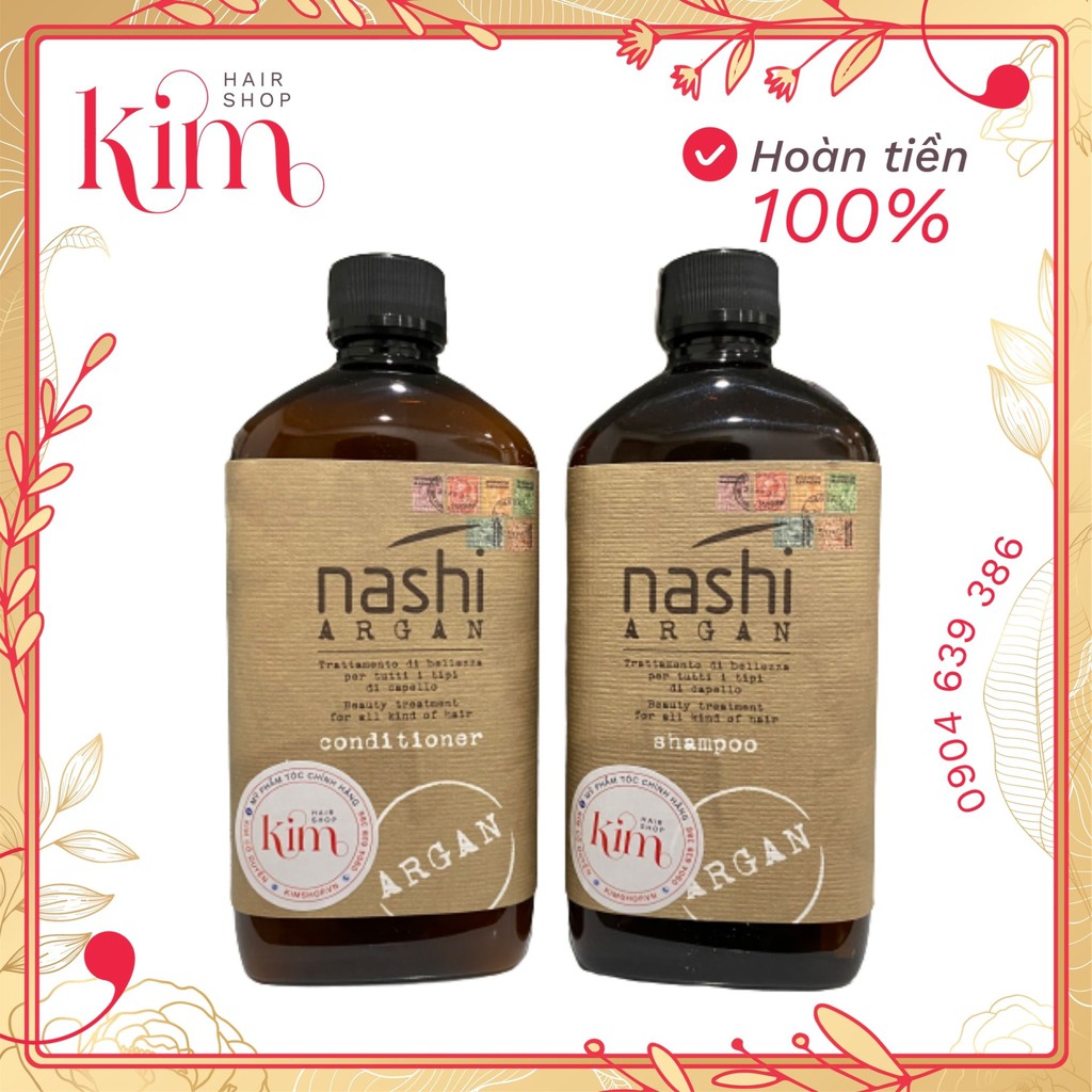 Dầu gội xả Nashi argan phục hồi tóc hư tổn 200 ml-500 ml -1000 ml