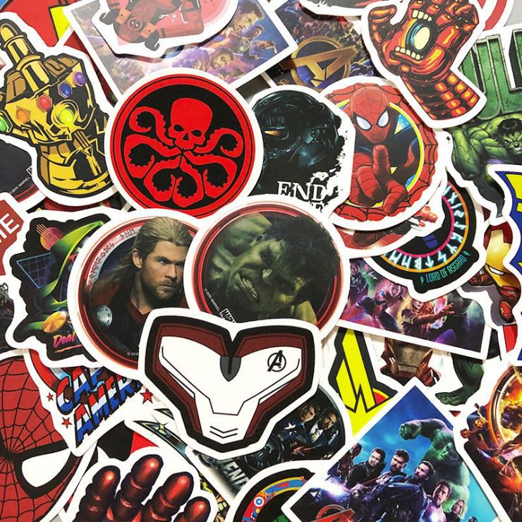 Sticker AVENGERS nhựa PVC không thấm nước, dán nón bảo hiểm, laptop, điện thoại, Vali, xe,  Cực COOL #3