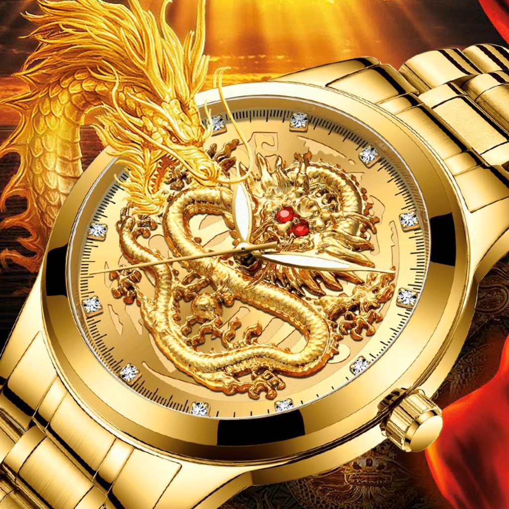 ĐỒNG HỒ NAM FNGEEN RỒNG MẮT ĐỎ CỰC ĐẸP DÂY KIM LOẠI CAO CẤP | BigBuy360 - bigbuy360.vn