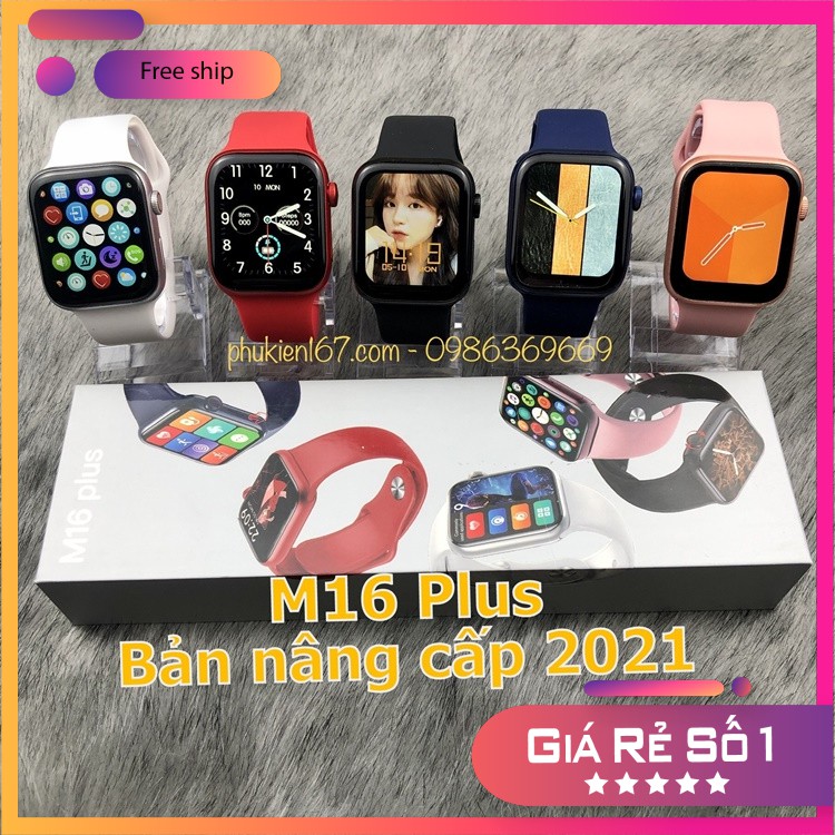 [Smart Watch M16 Plus] Đồng hồ thông minh M16 Plus - Series 6 - Cài hình nền - Nút tròn xoay được - Nút nguồn riêng biệt