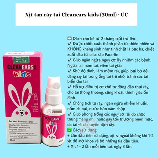 Xịt tan ráy tai Cleanears Kid 30ml