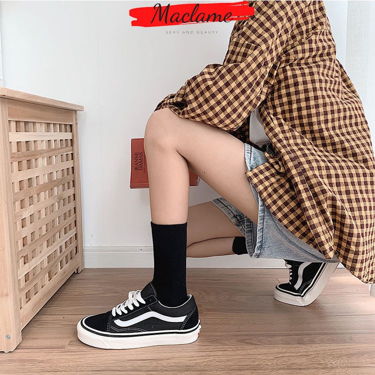 Tất Trơn Nam Nữ Phong Cách Hàn Quốc Cổ Cao Dày Mịn