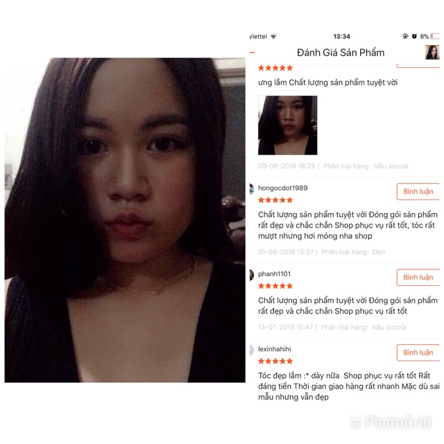 Tóc nguyên đầu ngang vai mái dài tặng lược chải + lưới