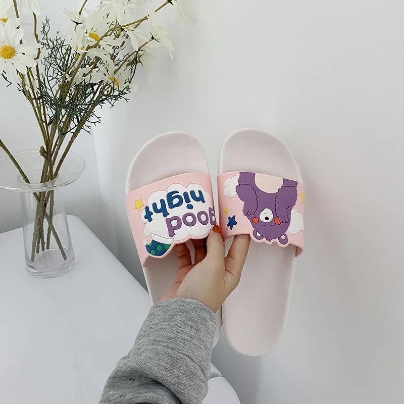 Dép quai ngang nữ GOOD NIGHT đi trong nhà cute họa tiết hoạt hình ngộ nghĩnh dễ thương Unisex.