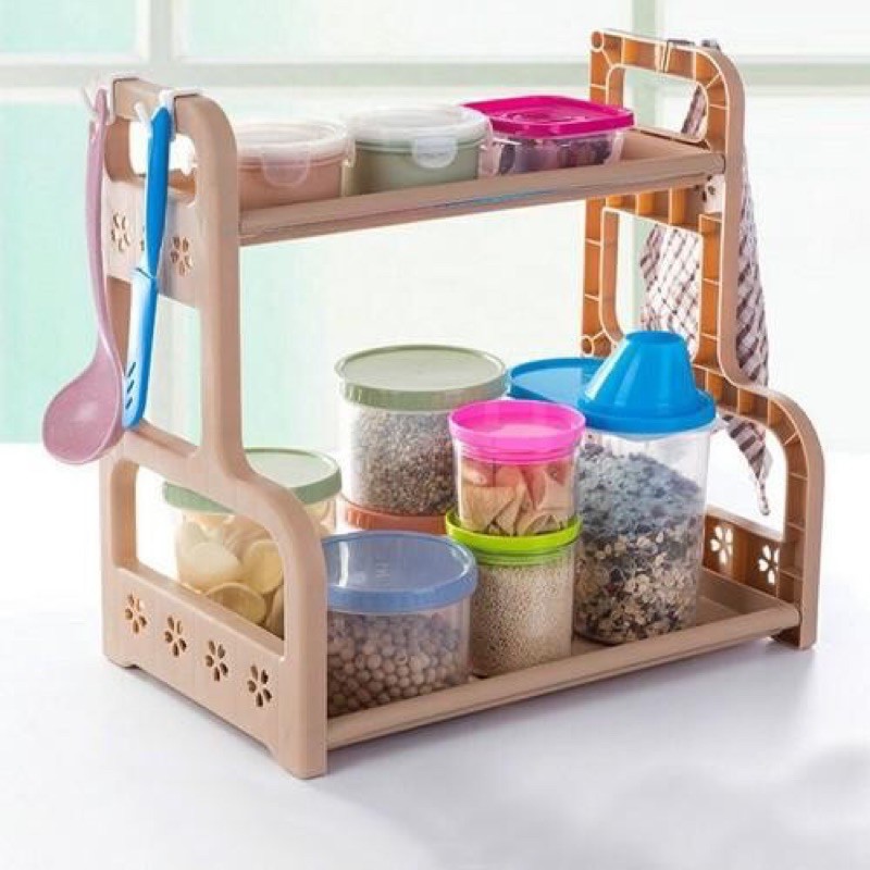 Kệ bếp 2 tầng đa năng-Kệ gia vị-Kệ đựng đồ đa năng-Chịu lực tốt