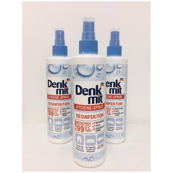 Xịt diệt khuẩn, nấm mốc Denkmit Đức 250ml, khử trùng không khí, thơm phòng - Shop Viloet