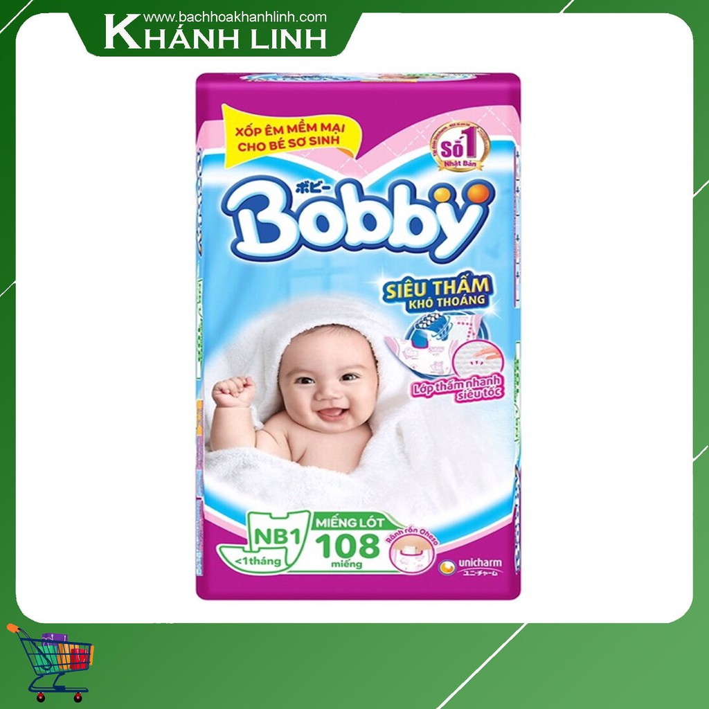 Miếng lót sơ sinh Bobby NewBorn 108 miếng