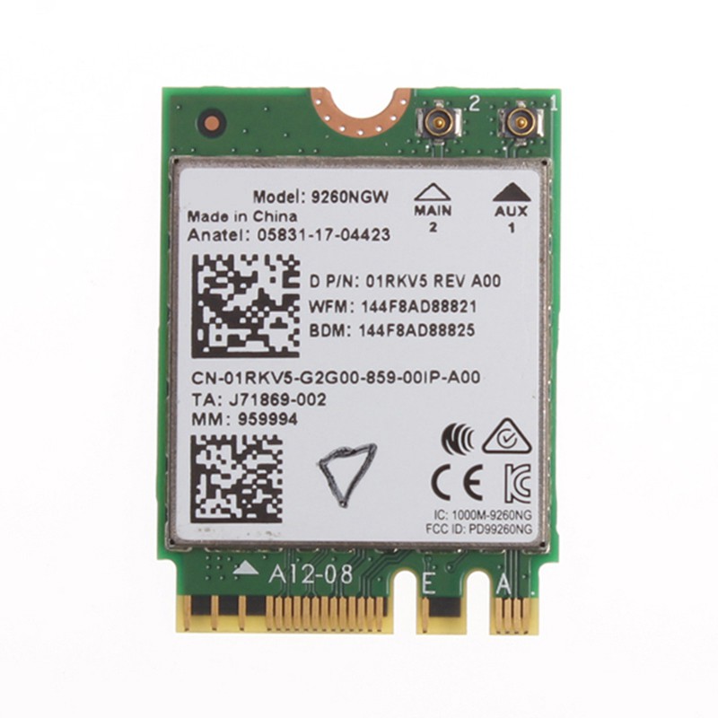 Card Mạng Wifi 9260 Ac 9260ngw M.2 2030mbps 2.4g / 5ghz 802.11ac Bluetooth 5.0 Cho Laptop Máy Tính Windows 10 | BigBuy360 - bigbuy360.vn