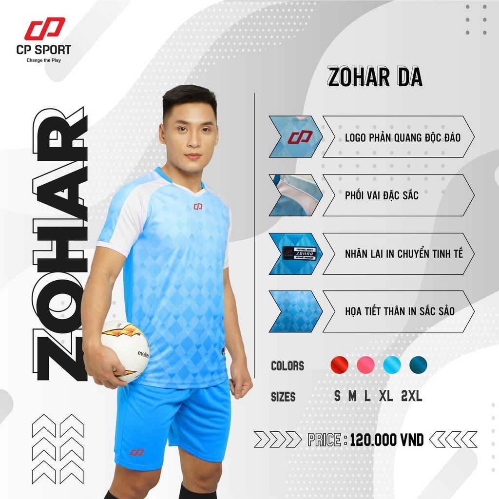 Bộ quần/áo thể thao, Bộ áo bóng đá không logo CP ZOHAR 2021 - 2022 sẵn kho, giá tốt