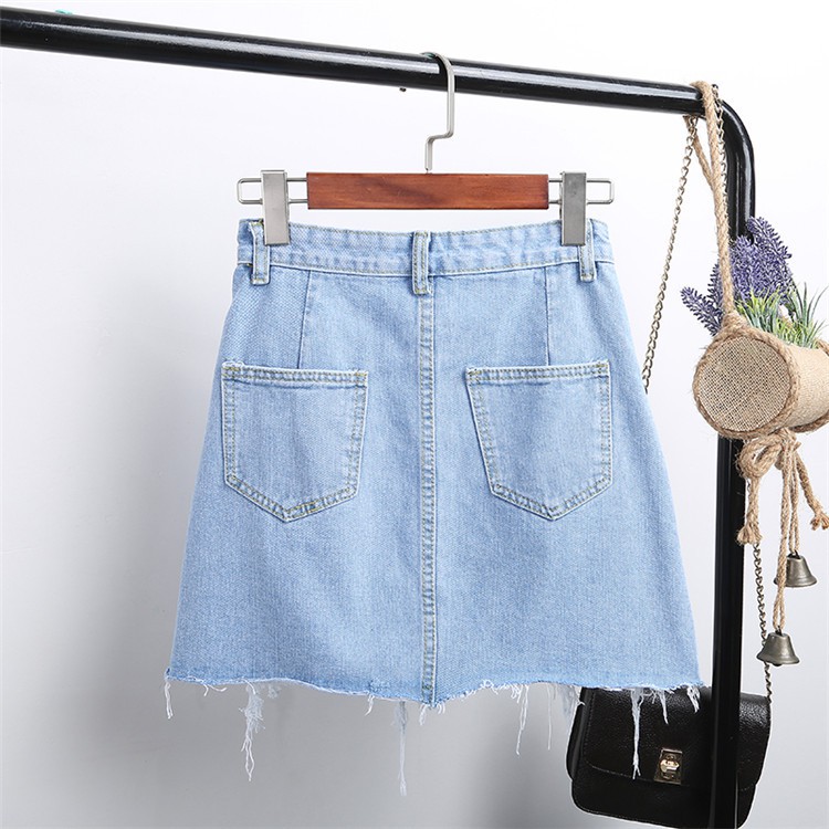 SUXI Chân váy jean Chữ A Lưng Cao Thiết Kế Không Đồng Đều Xinh Xắn Thời Trang Dành Cho Nữ