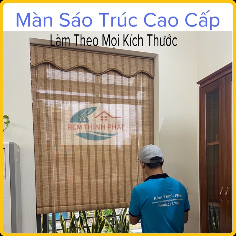 Mành rèm cuốn che cửa sổ chất liệu mành tre cao cấp. Màn sáo tre cửa sổ cao cấp.