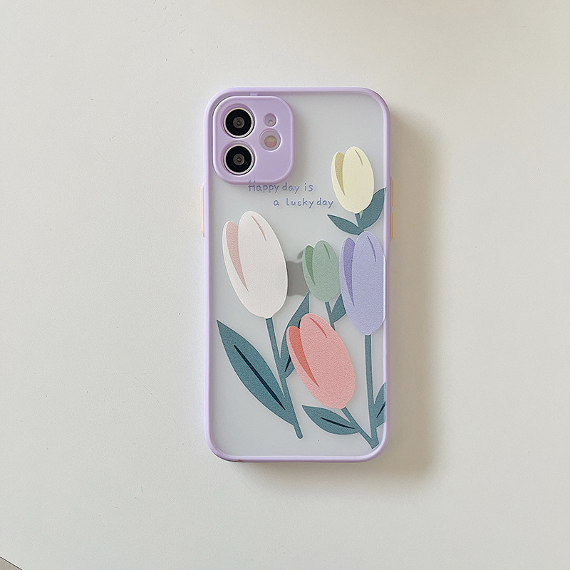 Ốp Lưng Chống Sốc In Hình Hoa Tulip Cho Iphone 11 Pro Max Xr / Xs / X 7 8 Plus 6 6s | BigBuy360 - bigbuy360.vn