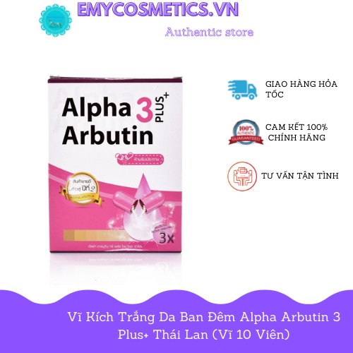 Vĩ kích trắng alpha arbutin Mẫu Gói Và Hộp Chuẩn Thái Lan