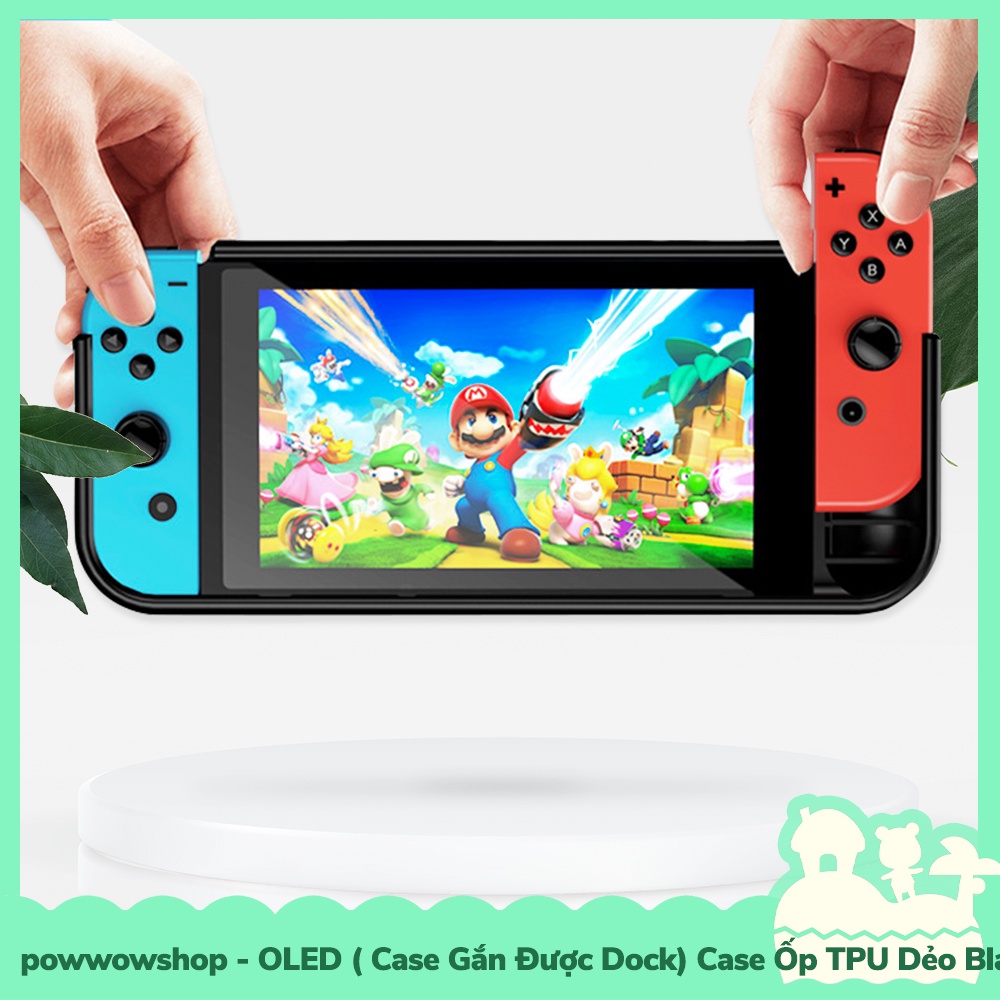[Sẵn VN - Hỏa Tốc] OLED (Gắn Dock Được) Case TPU HandGrip Dẻo Cho Máy Game Cầm Tay Nintendo Switch OLED Black &amp; White