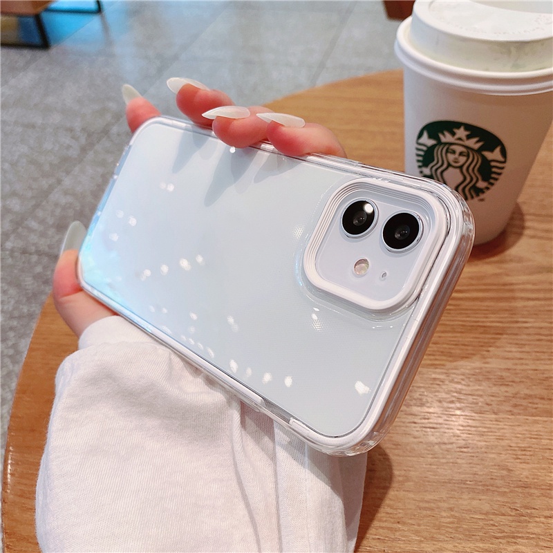 Ốp Điện Thoại Trong Suốt Chống Sốc Màu Kẹo Cho iPhone 11 12 Pro Max