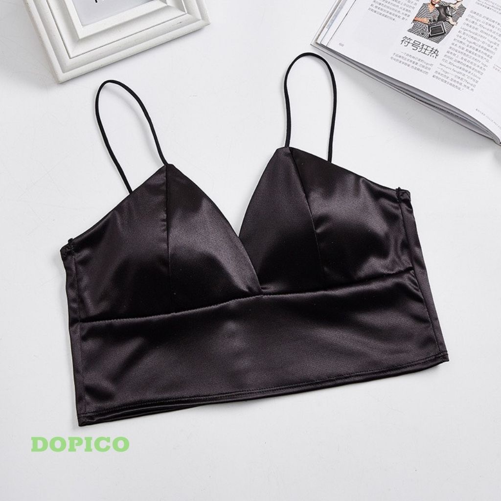 Áo bra nữ 2 dây đẹp, áo ngực không gọng satin bảng to quyến rủ DOPICO B264