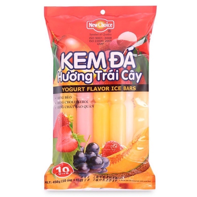 COMBO 10 CÂY KEM ĐÁ HƯƠNG TRÁI CÂY TUỔI THƠ