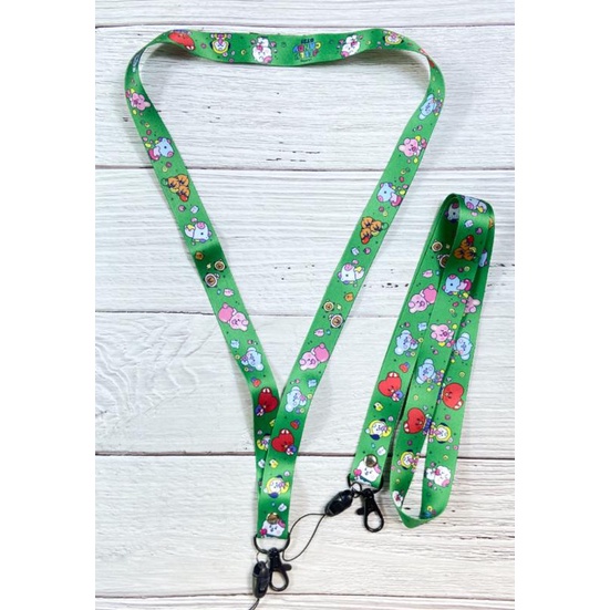 Dây đeo điện thoại kiểu dáng xinh xắn dễ thương KPOP BTS BT21 Lanyard anime cute cartoon neck strap key lanyard ID card gym phone with USB ID holder DIY sling lasso kids gift CHIMMY COOKY KOYA MANG RJ SHOOKY TATA