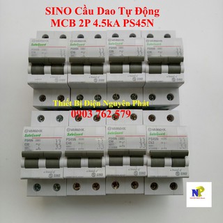 [SINO] Cầu Dao Tự Động MCB 2P (CB 2 Tép) 4.5kA PS45N