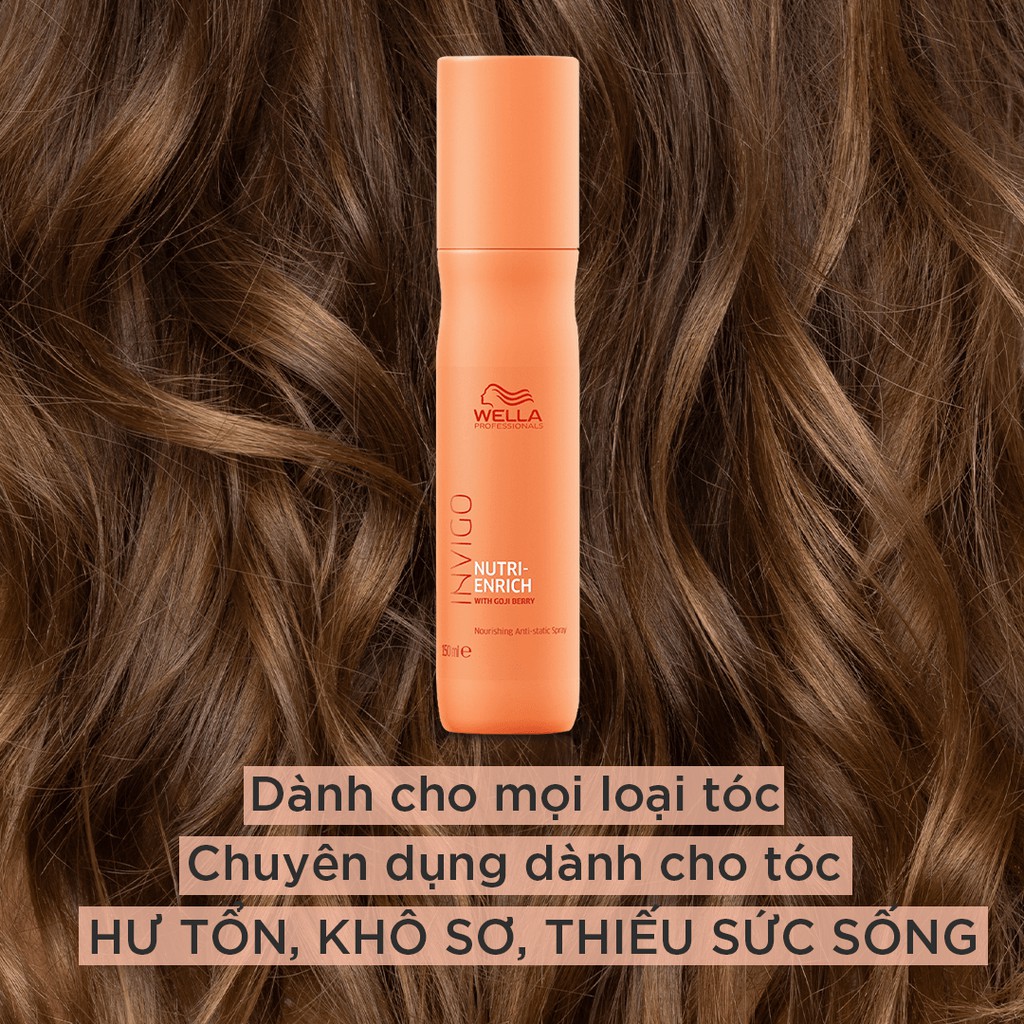 Xịt Dưỡng Tóc Wella Invigo Tăng Cường Dưỡng Chất, Phục Hồi Tóc Khô Xơ Nutri Enrich Nourishing Anti-Static Spray 150ml