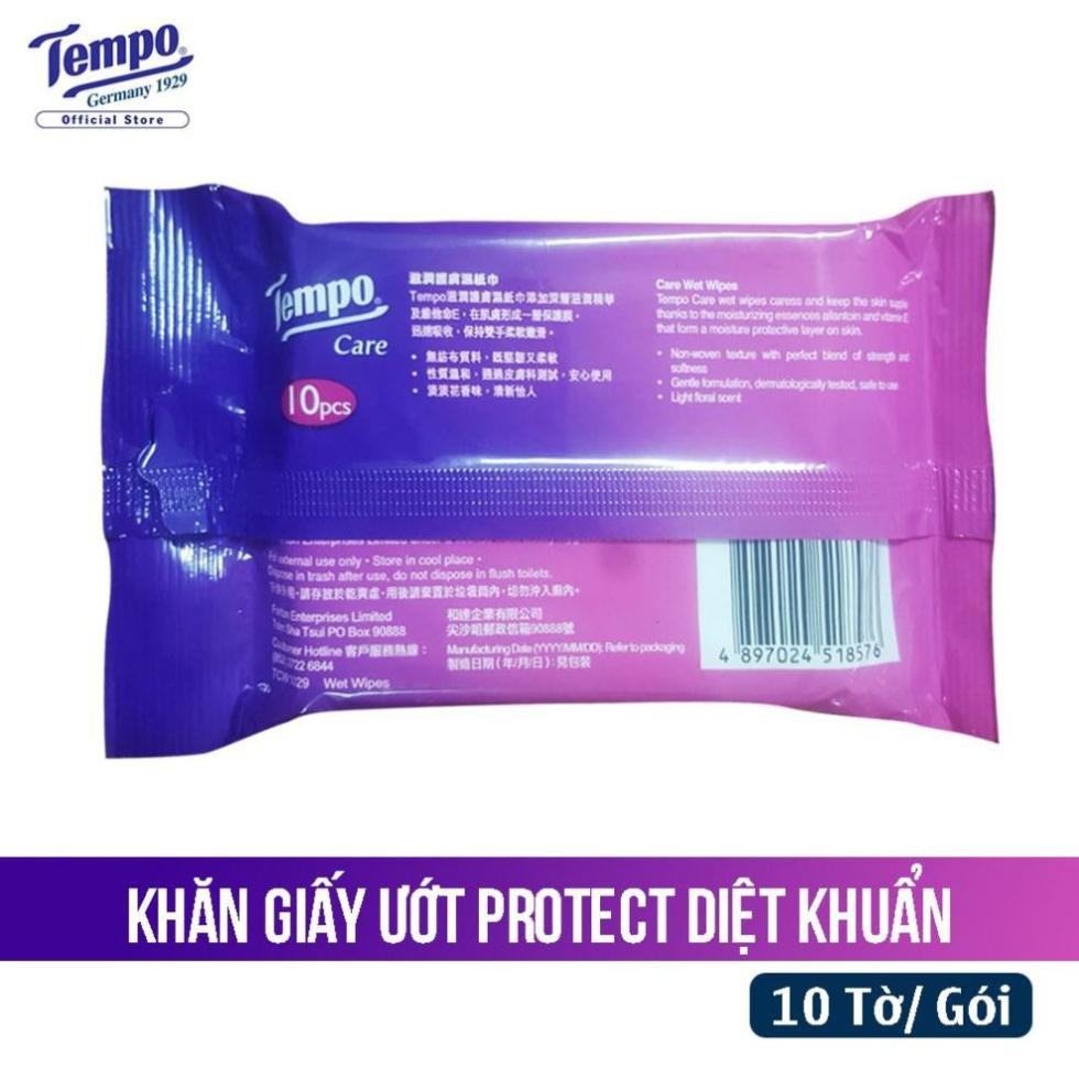 Khăn Giấy Ướt Care Vitamin E TEMPO  - Túi 10 Tờ