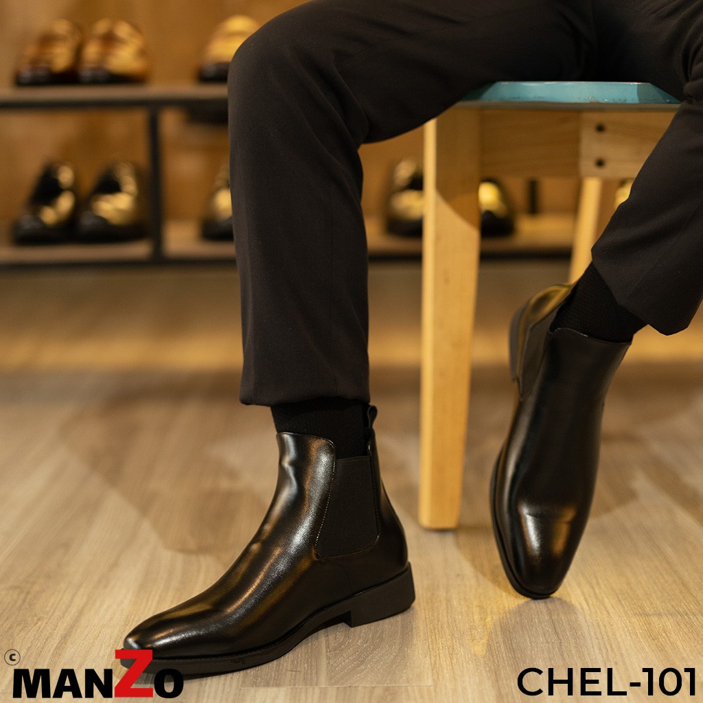 Giày Chelsea Boots cổ cao cho nam - Da bò thật 100% bảo hành 12 tháng - MANZO CHEL 101 - Manzo Store