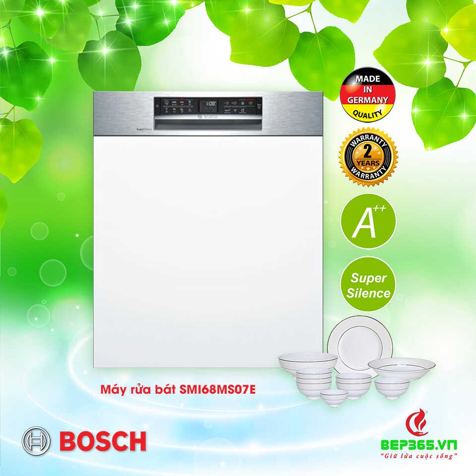 Máy rửa chén bát âm tủ bán phần Bosch SMI68MS07E