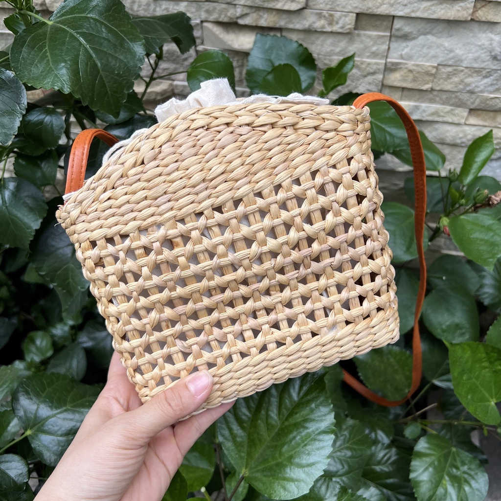 Túi lục bình hộp vuông chất liệu tự nhiên thân thiện môi trường cho nữ