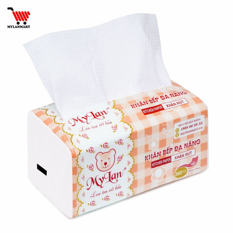 Giấy ăn gấu rút siêu dai lau đa năng (Sét 4 bịch)