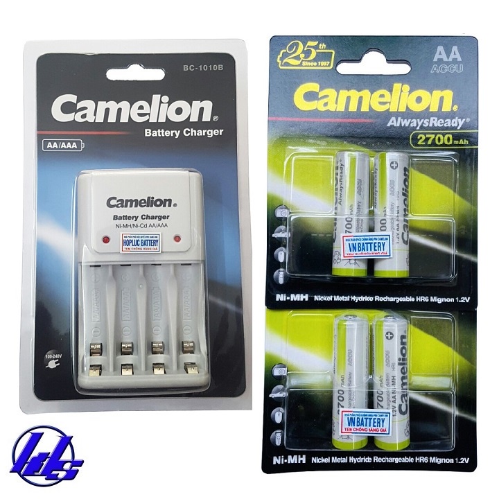 Bộ sạc Camelion BC-1010B kèm 4 pin sạc AA 2700mAh AlwaysReady