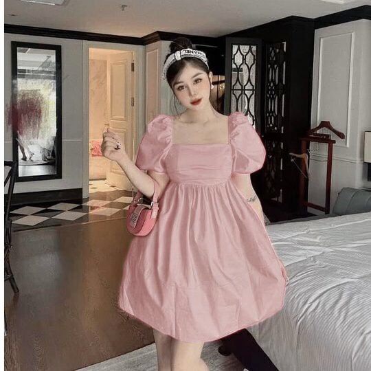 Đầm Trắng Babydoll - Đầm Cổ Vuông Tay Phồng Tiểu Thư - TT 04 - BEST SELLER