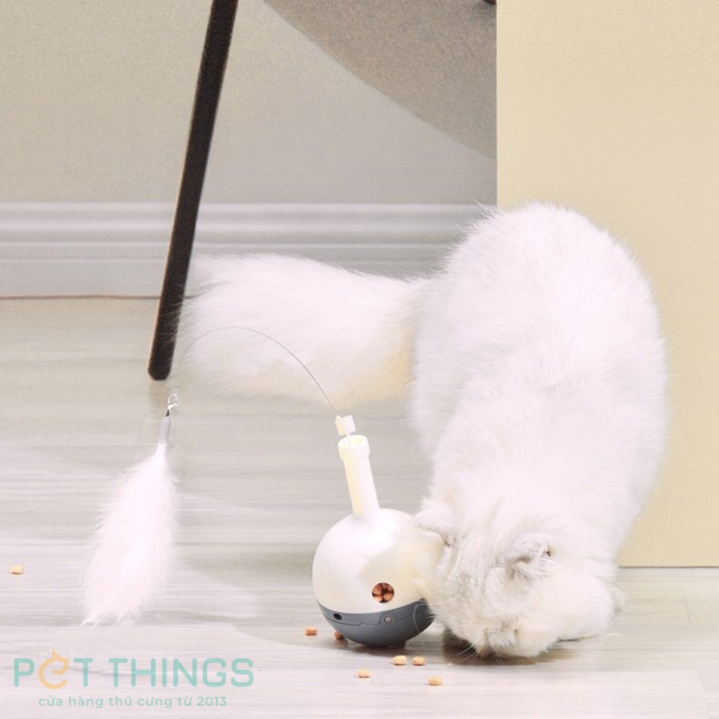 Đồ chơi cần câu mèo Top Cat tự động xoay & nhả thức ăn Pakeway chạy pin