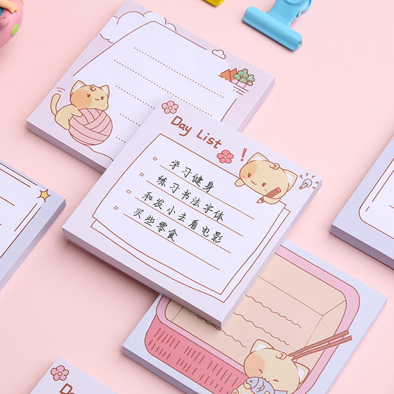 Set 80 Giấy Ghi Chú Hình Mèo Xinh Xắn Tiện Dụng