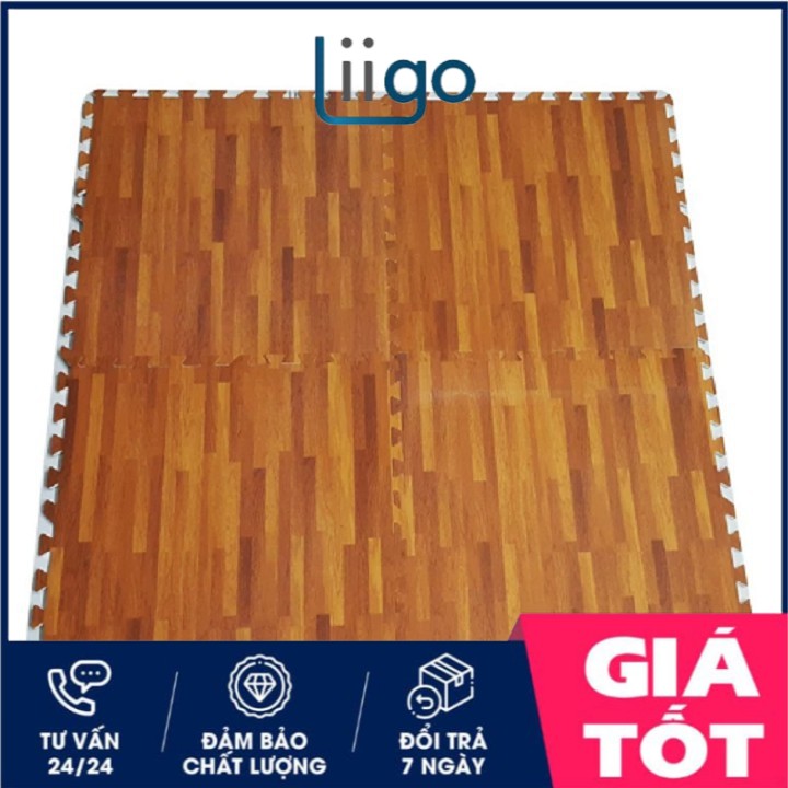 [HÀNG LUÔN SẴN ]Thảm xốp vân gỗ lót sàn 1 bộ 6 miếng 60x60 cm