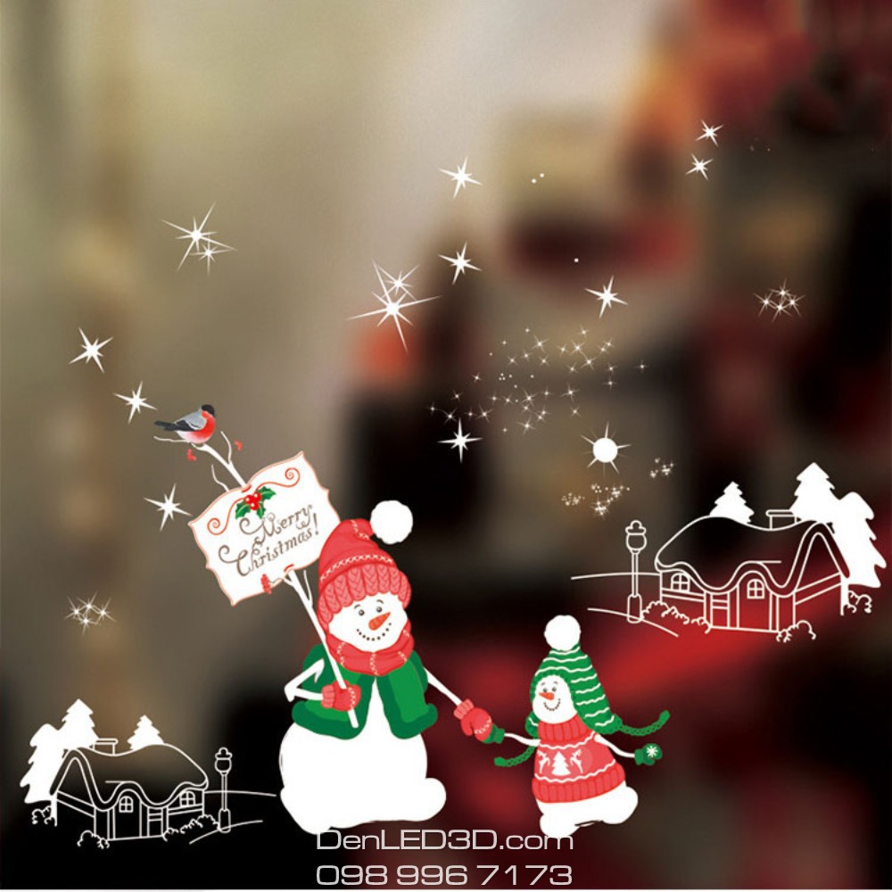 Decal Trang Trí Chữ Merry Christmas Cho Giáng Sinh Noel và Năm Mới