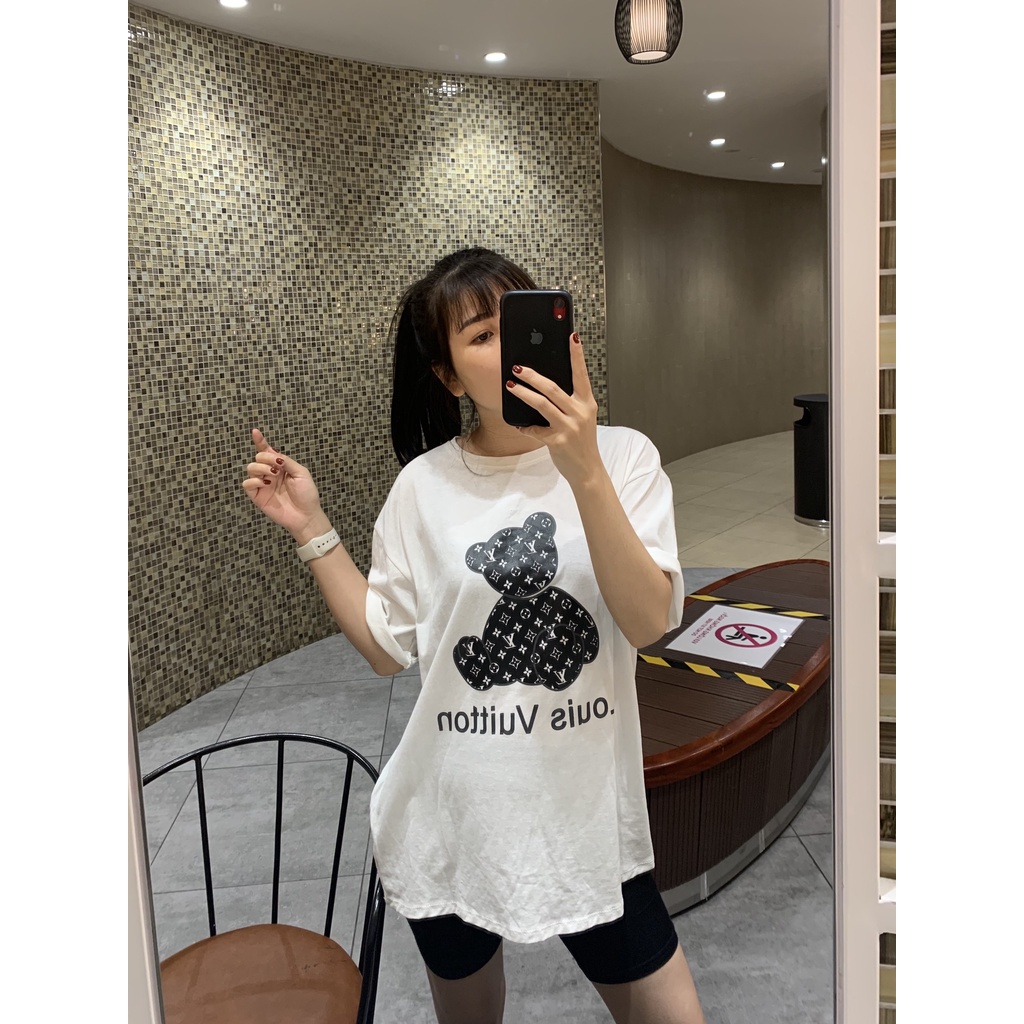 Áo Phông Nữ Freesize Dáng Dấu Quần, Áo Phông In Hình Gấu Hàng QC Chất Đẹp [Kèm Video Ảnh Thật] | BigBuy360 - bigbuy360.vn