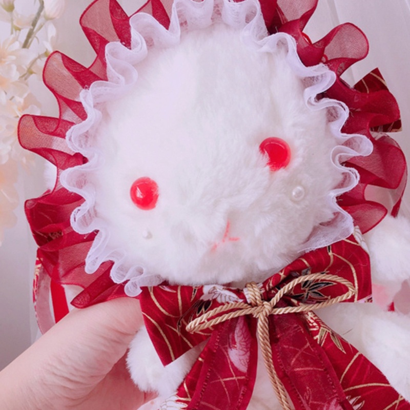 Túi Đeo Chéo Hình Thỏ Nhồi Bông Đính Ngọc Trai Phong Cách Lolita Dễ Thương