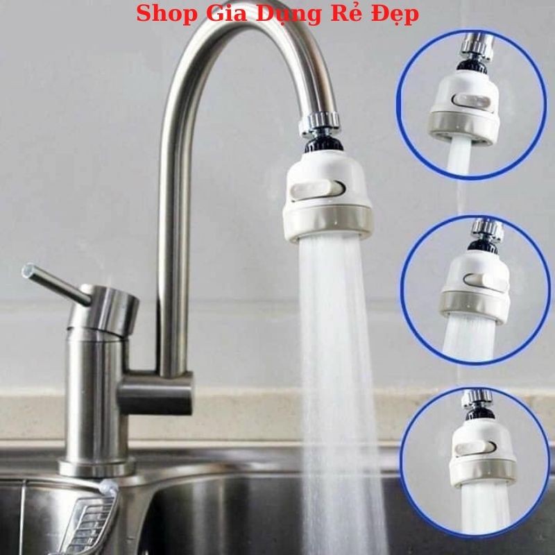 ĐẦU NỐI VÒI RỬA BÁT TĂNG ÁP 💥FREE SHIP💥 Nối Vòi XOAY 360 độ, 3 Chế Độ Nước / 2 Loại Dài và Ngắn