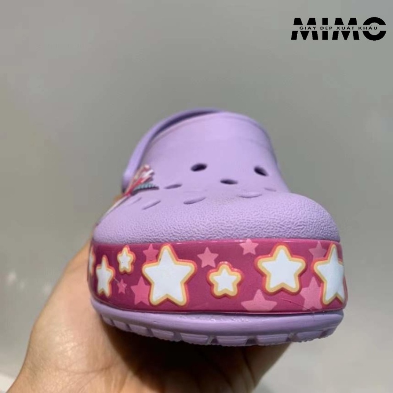 Tặng kèm charm, Dép sục Pony Tím êm nhẹ, viền 3D sắc nét cho bé gái