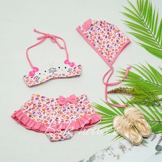 Đồ bơi bikini bé gái + nón hình mèo kitty