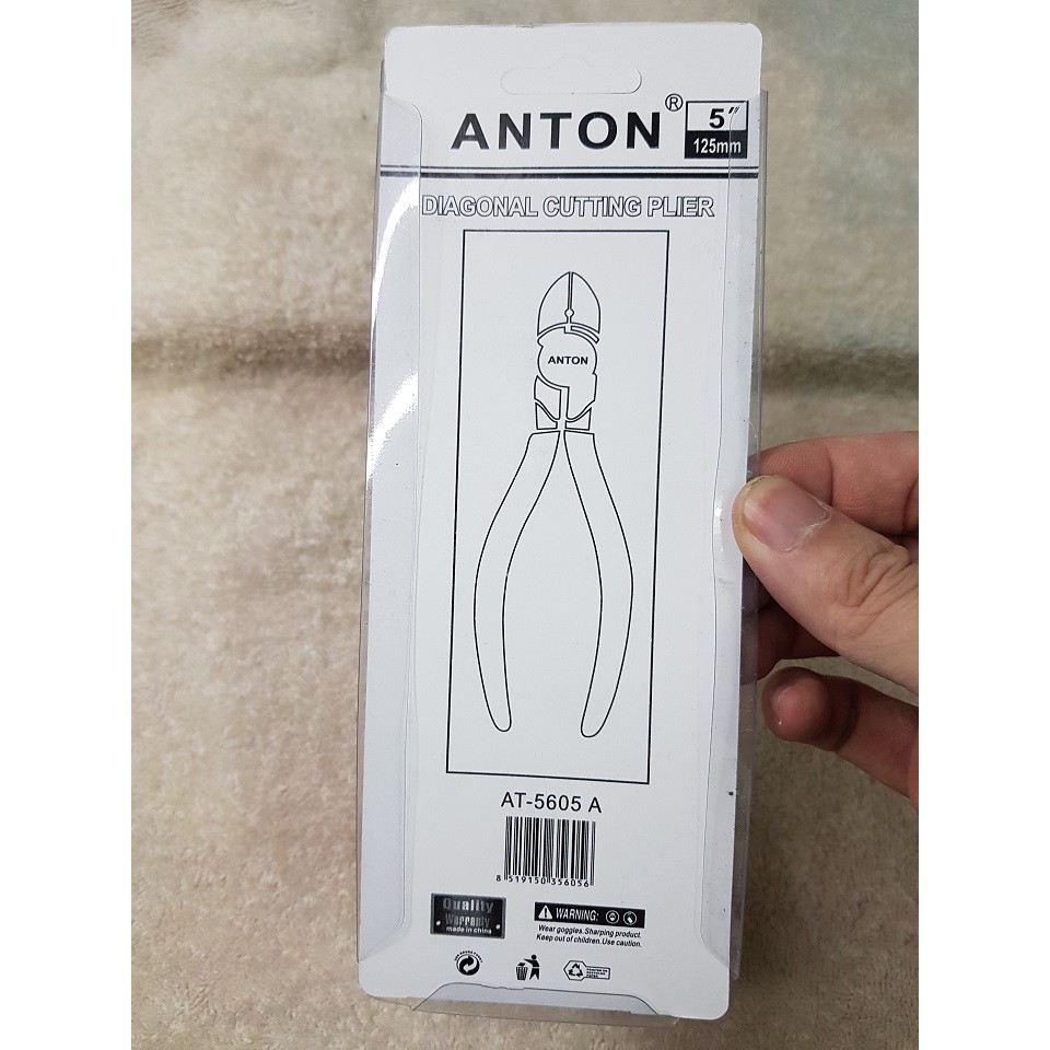 Kìm cắt dây điện, kẽm đa năng siêu bền cao cấp - Kềm cắt  Anton 5605 Có Lò Xo Dài 12Cm