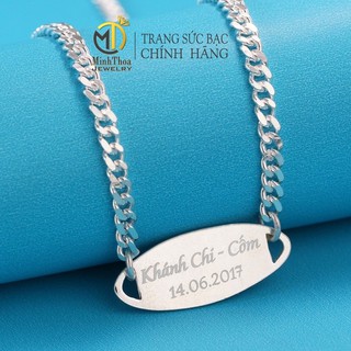 Dây chuyền bạc khắc tên, vòng cổ trẻ em bé trai bé gái bạc nguyên chất Minh Thoa M2 JEWELR