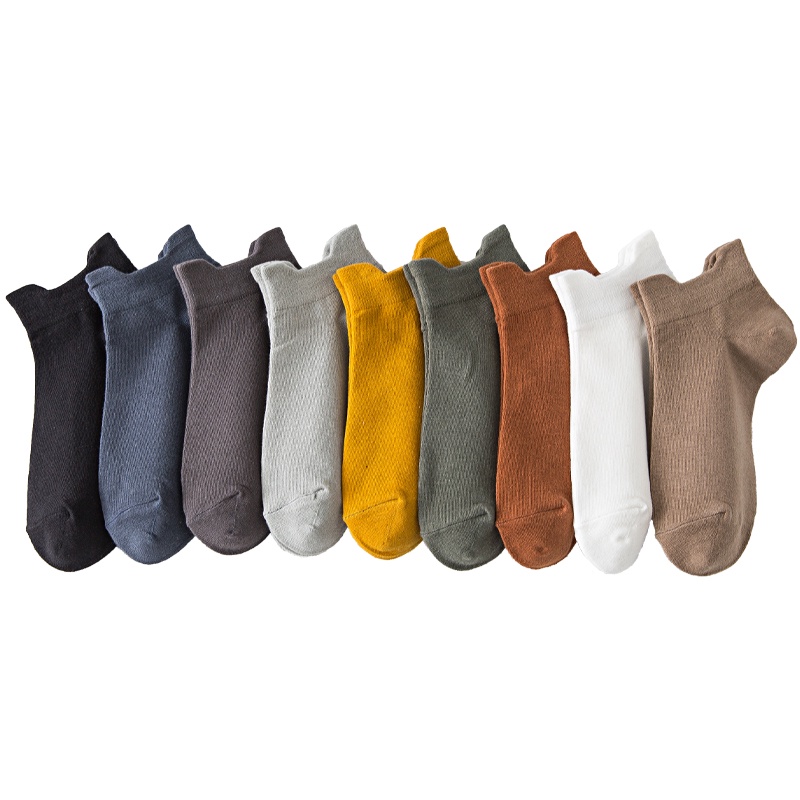 Vớ cotton ngang mắt cá chân màu trơn cho nam