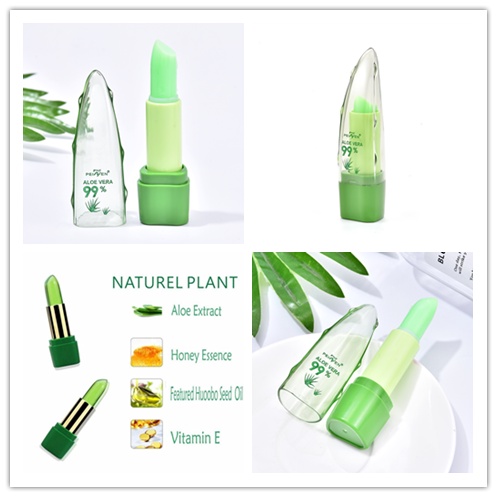 Son Dưỡng Môi Dạng Thạch Chiết Xuất 99% Lô Hội Tự Nhiên Thay Đổi Màu Sắc Theo Nhiệt Độ Lâu Trôi Qipin