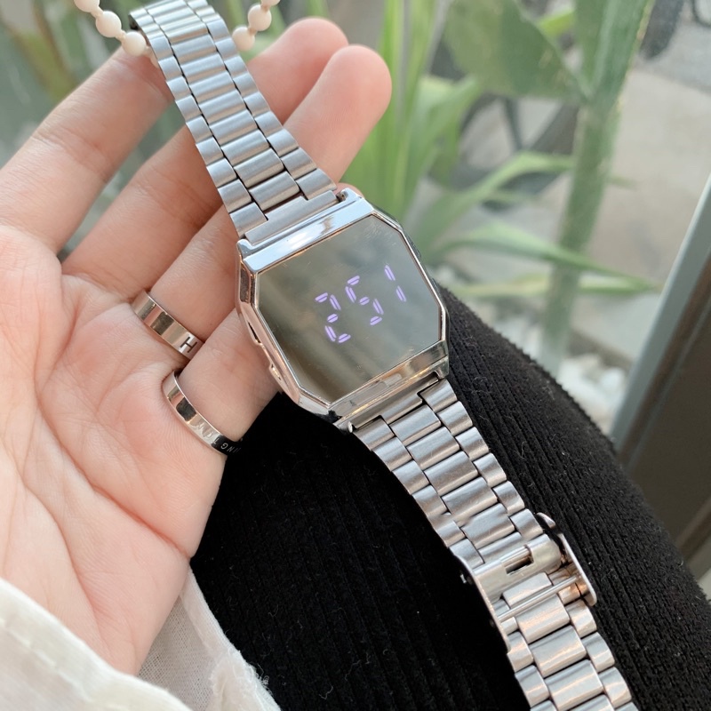 Đồng hồ nữ nam thông minh dây kim loại điện tử đeo tay MARSANO DH03