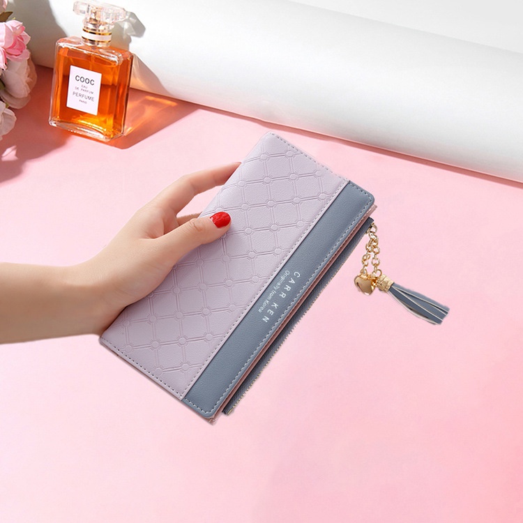 Ví Dài Nhiều Ngăn Đựng Thẻ Có Khóa Kéo Phong Cách Hàn Quốc Thời Trang 2022 Dành Cho Nữ