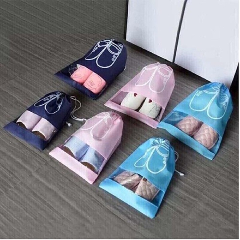 Túi Đựng Giày Dép Vải Chống Thấm Chống Bụi Có Dây Rút Tiện Lợi,Họa Tiết Dễ Thương Size Lớn - Nhỏ